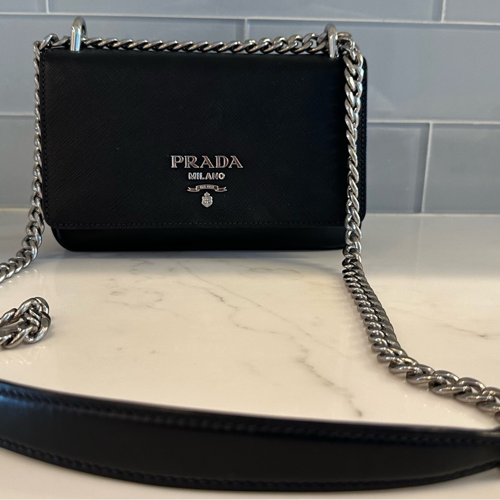 Prada Black Leather Chain Bag - Picture 3 of 6
